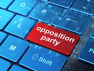 Image showing Political concept: Opposition Party on computer keyboard background