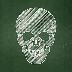 Image showing Healthcare concept: Scull on chalkboard background