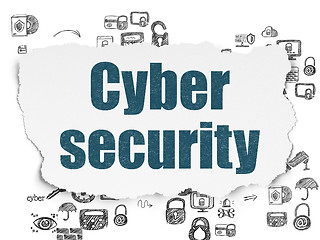 Image showing Protection concept: Cyber Security on Torn Paper background