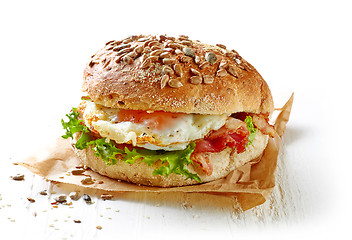 Image showing healthy sandwich on white background