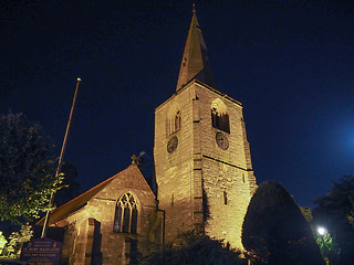 Image showing St Mary Magdalene church in Tanworth in Arden at night