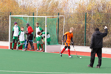 Image showing Youth field hockey competition