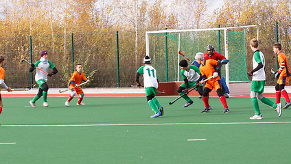 Image showing Youth field hockey competition