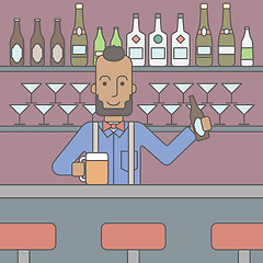 Image showing Barman in the pub.