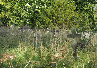 Image showing Tombs and crosses at goth cemetery