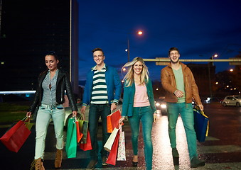 Image showing Group Of Friends Enjoying Shopping