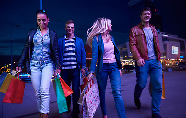 Image showing Group Of Friends Enjoying Shopping