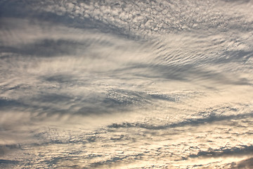 Image showing Altocumulus clouds in evening sky