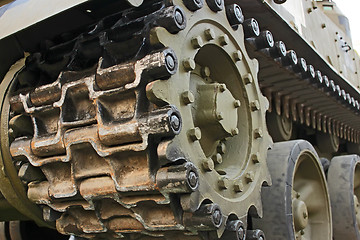 Image showing Tracked military equipment, close-up