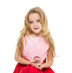 Image showing Little Girl with Magic Ball Dreams