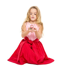 Image showing Little Girl with Magic Ball Dreams