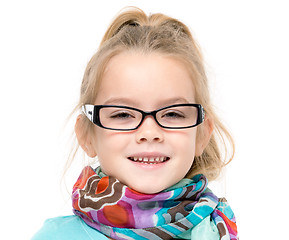 Image showing Little Girl in Eyeglasses Posing