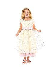 Image showing Little Girl in a Light Dress Posing