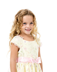 Image showing Little Girl in a Light Dress Posing