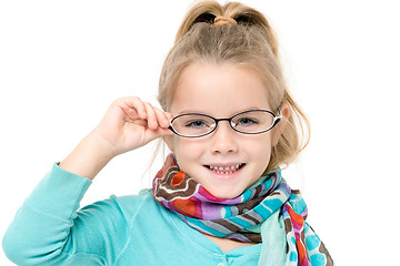 Image showing Little Girl in Eyeglasses Posing