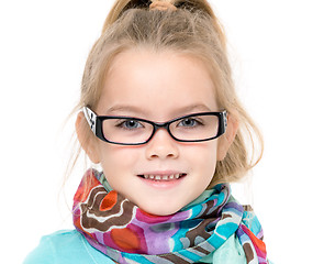 Image showing Little Girl in Eyeglasses Posing