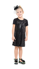 Image showing Little Girl in a Black Dress Posing