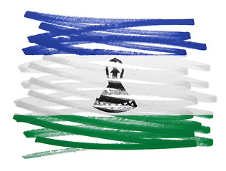 Image showing Flag illustration - Lesotho