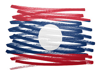 Image showing Flag illustration - Laos