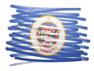 Image showing Flag illustration - Minnesota