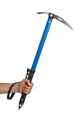 Image showing Well worn ice axe, life saving mountaineering tool