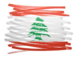 Image showing Flag illustration - Lebanon