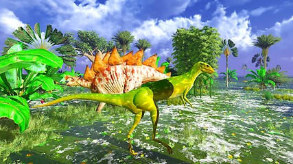 Image showing Tropical dinosaur park