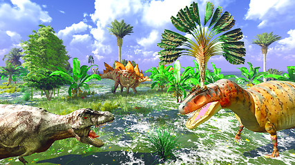 Image showing Tropical dinosaur park