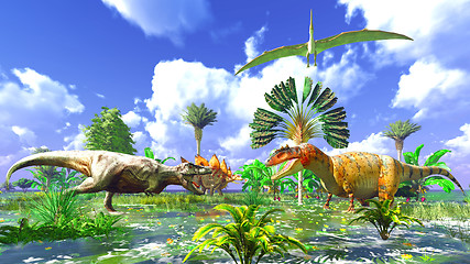 Image showing Tropical dinosaur park