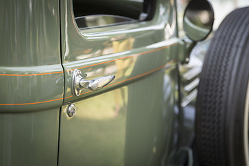 Image showing Detail Abstract of Vintage Car Door and Handle