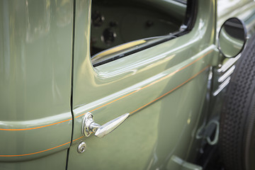 Image showing Detail Abstract of Vintage Car Door and Handle