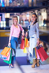 Image showing happy young girls in  shopping mall