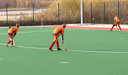 Image showing Youth field hockey competition