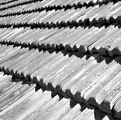 Image showing old roof in italy the line and texture of diagonal architecture