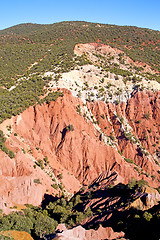 Image showing the    dades valley in atlas moroco africa ground tree  and nobo