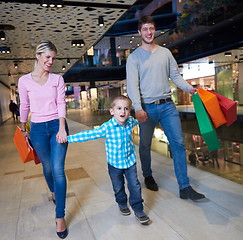 Image showing young family with shopping bags