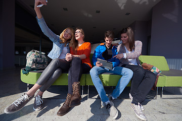 Image showing students group taking selfie