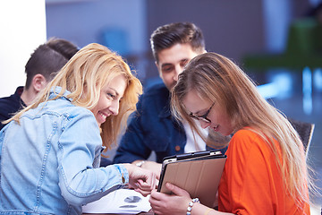 Image showing students group working on school  project  together