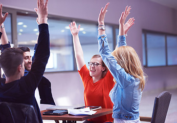 Image showing happy students celebrate