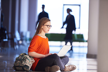 Image showing student girl with laptop computer