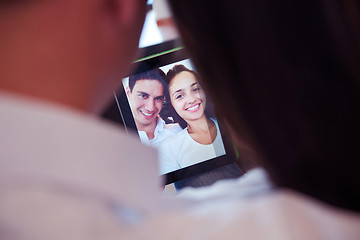 Image showing couple at modern home using tablet computer