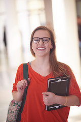 Image showing student girl with tablet computer