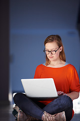 Image showing student girl with laptop computer