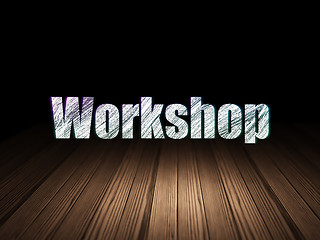 Image showing Learning concept: Workshop in grunge dark room