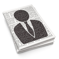 Image showing Finance concept: Business Man on Newspaper background