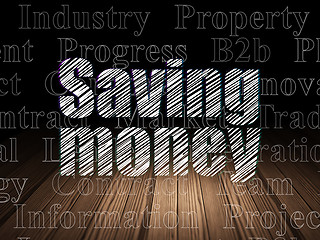 Image showing Business concept: Saving Money in grunge dark room