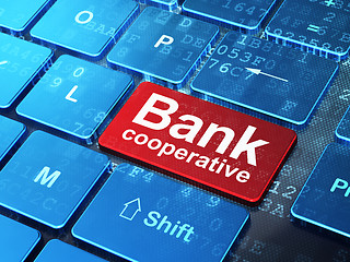 Image showing Money concept: Bank Cooperative on computer keyboard background
