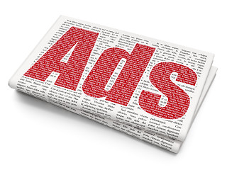 Image showing Advertising concept: Ads on Newspaper background