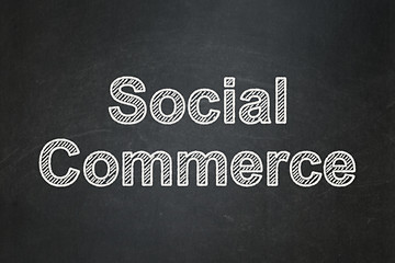 Image showing Advertising concept: Social Commerce on chalkboard background