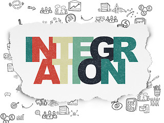 Image showing Finance concept: Integration on Torn Paper background